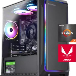 Gaming PC Desktop – AMD Ryzen7 5700G 3.8GHz, AMD Radeon Graphics, 1TB NVME SSD, 16GB DDR4 RAM 3200, 550W PSU, Windows 11 Home 64-bit