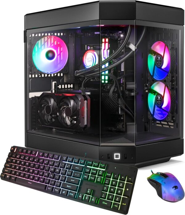 iBUYPOWER Y60 Black Gaming PC Computer Desktop Y60BA9N47TS03 (AMD Ryzen 9 7900X, NVIDIA GeForce RTX 4070 Ti Super 16GB, 32GB DDR5 RGB 5200MHz (16x2), 2TB NVMe, WiFi Ready, Windows 11 Home Advanced)